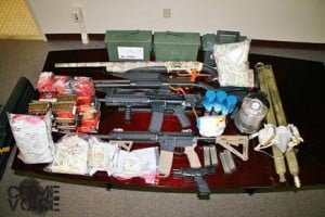 These guns, cash and other items were also confiscated