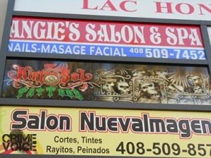 The Kinto Sol business sign can be hard to read from a distance.