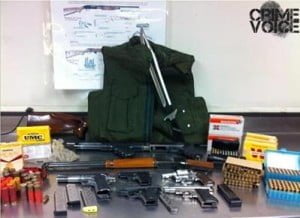 Weapons seized in the home.