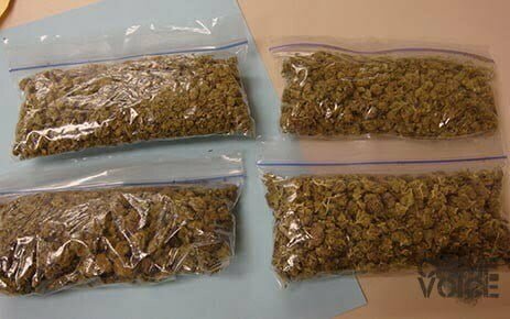 One ounce bags of marijuana were also found in the car.