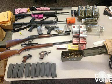 Items seized in the raid on the Davis home.