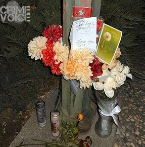 family memorial placed at scene