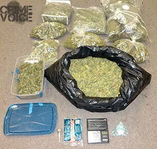 Marijuana, syringes, a digital scale, and crystal meth were found in the motorcycle.