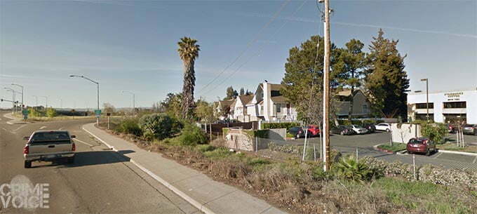 McLeod went to Starbucks (right) to get help after he escaped over the freeway.
