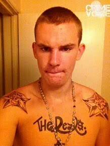 Shawn Buckley displaying some of his tattoos in a Facebook posting.