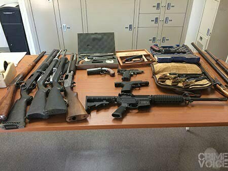 A large cache of weapons were found in the search of the property.