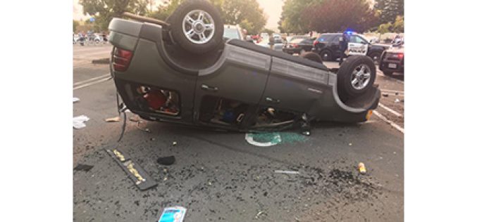 Exciting Pursuit Results in Flipped-Over SUV