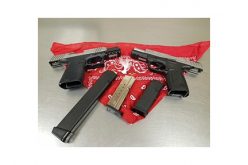 Three probationers arrested with two guns