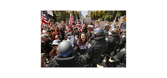 ‘Freedom’ protest against coronavirus orders leads to arrests at California Capitol