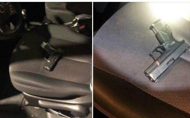 Driver sits on loaded .45 as he drove