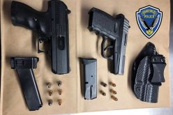 Pursuit of man with loaded guns