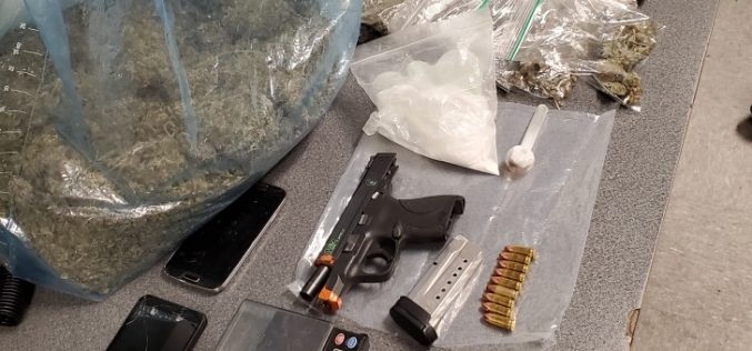 Driver and passenger both arrested with gun, drugs