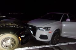 Wrong-way driver hits spike strip and crashes