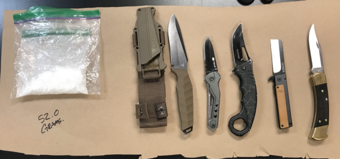 Sheriff’s Office: Assault suspect was in possession of large quantity of meth, several knives