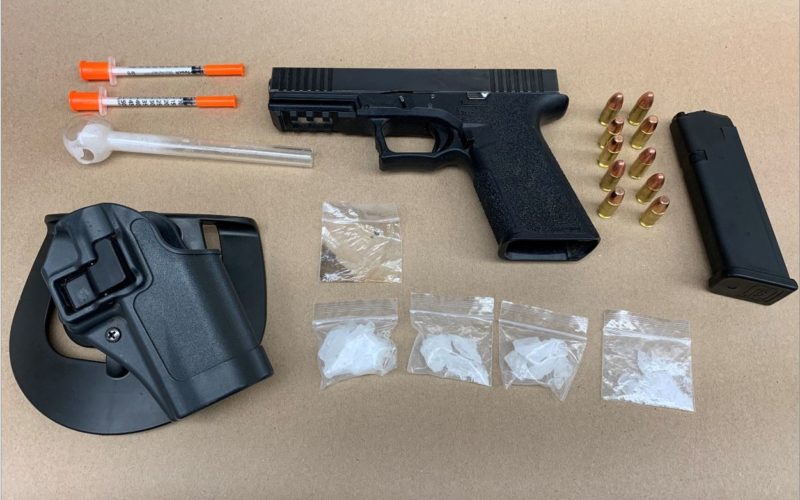 Suspect arrested with a loaded handgun