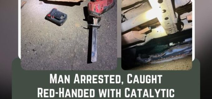 Catalytic converter thief caught in the act