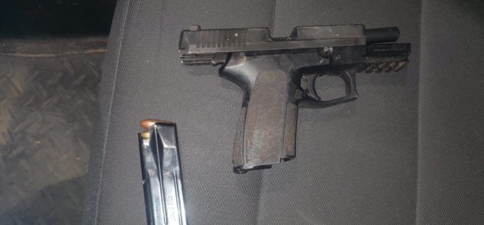 Pickup truck with stolen gun and meth inside