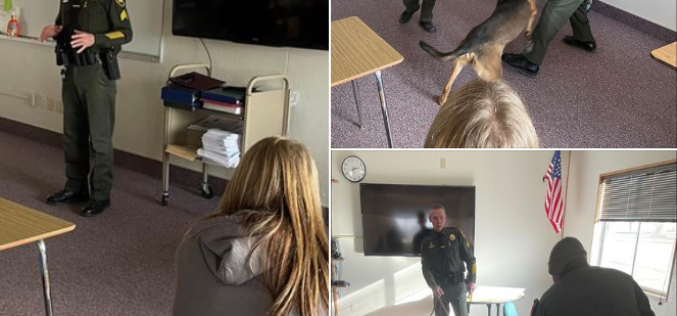 K-9s Rogue and Gnash visit Modoc High School