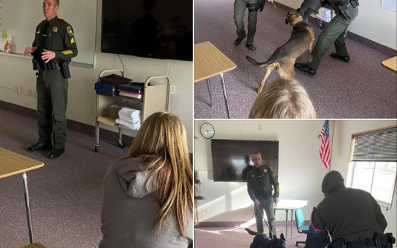 K-9s Rogue and Gnash visit Modoc High School