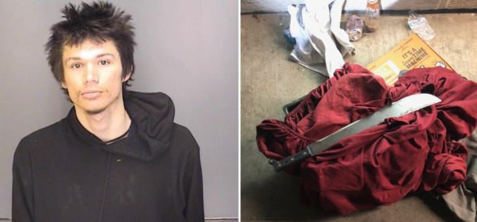 TRANSIENT ARRESTED FOR ASSAULT WITH MACHETE