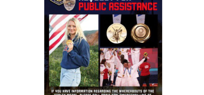Gold medal stolen from Olympian Jordyn Poulter’s car; reward offered for its return
