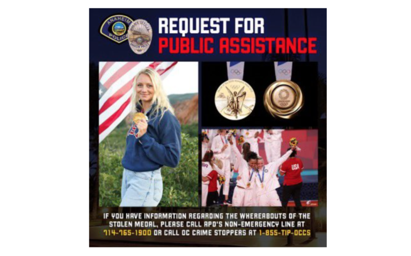 Gold medal stolen from Olympian Jordyn Poulter’s car; reward offered for its return