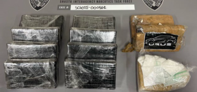 Shasta County Authorities Reportedly Seize Over 25 Pounds of Cocaine During Traffic Stop