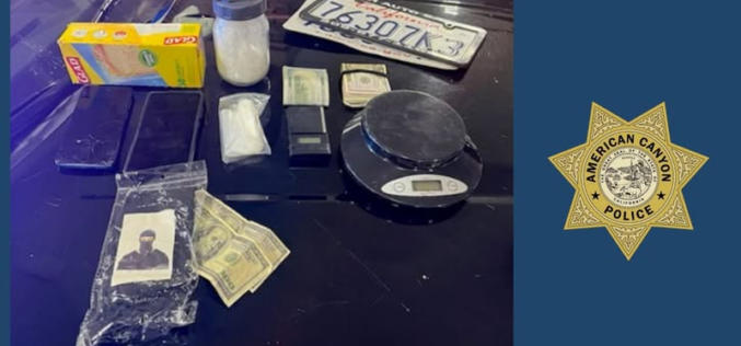 Traffic Stop in American Canyon Leads to Arrest for Drug Sales, Counterfeit Money, and Stolen Property