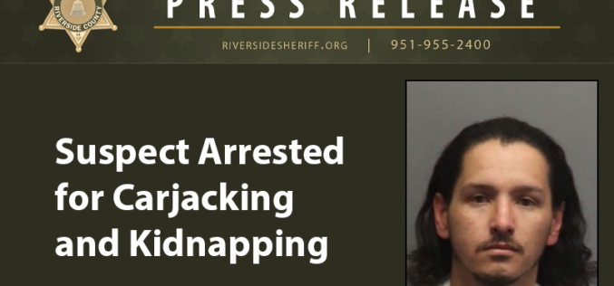 Carjacking Suspect Arrested Following Pursuit in Riverside County