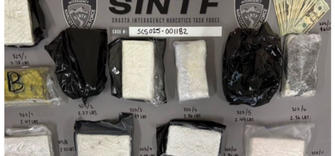 $1M Bail for Shasta County Man Accused of Possession, Transportation of Narcotics for Sale
