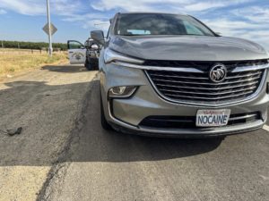 Image from scene of traffic stop - Courtesy of Merced CHP