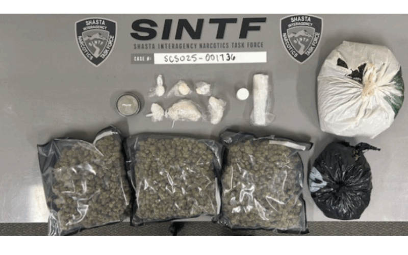 Two Arrested After Shasta County Sergeant Reportedly Finds Meth, Cannabis During Traffic Stop