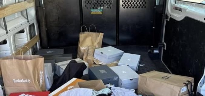 Woman Arrested with a Stolen Van and Boxes of Stolen Shoes