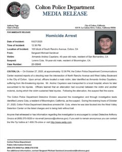 Homicide Arrest - Lorens Cota