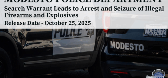 Felon Arrested Across from Middle School After Search Yields Automatic Weapon and Explosive Devices