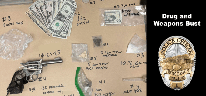 Pismo Beach Officer Turns Littering Contact Into Major Drug and Weapons Bust