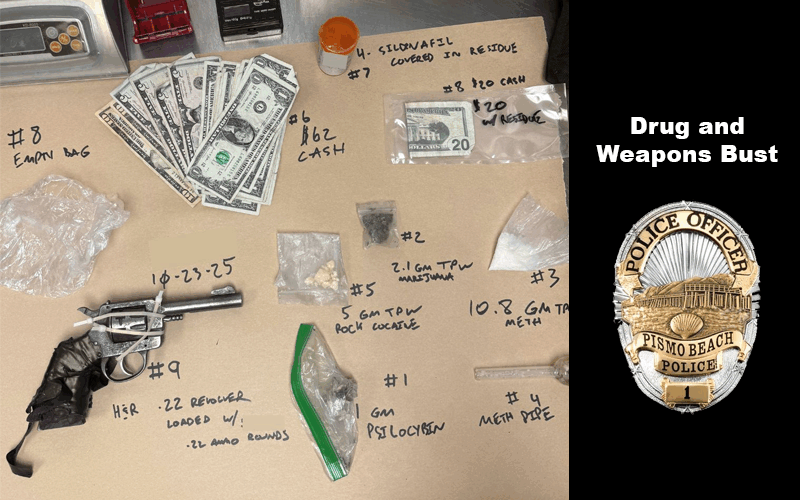 Pismo Beach Officer Turns Littering Contact Into Major Drug and Weapons Bust