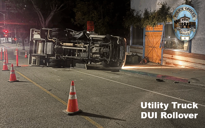 Utility Truck Driver Arrested for DUI After Flipping Vehicle in Collision with Construction Equipment