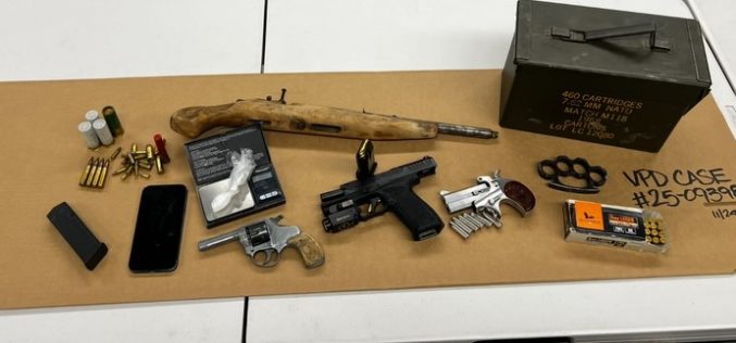 Felon Arrested in Visalia After Search Yields Firearms, Drugs, and Brass Knuckles