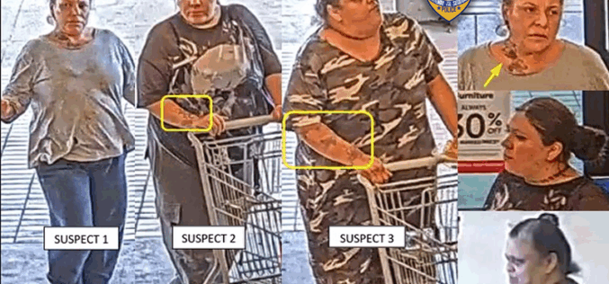 Visalia Police Seek Public Help Identifying Three Suspects in Hobby Lobby Felony Theft