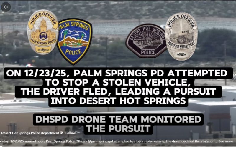 Joint Agency Pursuit Leads to Arrest and Seizure of Firearms in Desert Hot Springs