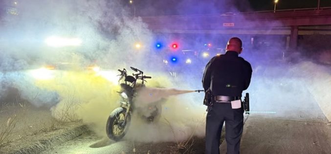 E-Moto Pursuit Leads to Fire, Narcotics Seizure, and Felony Arrest