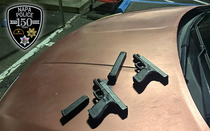 Felon Arrested After Napa Police Recover Unregistered Firearms During Patrol