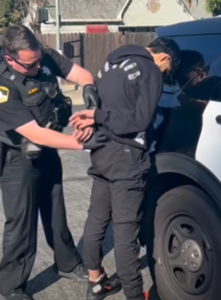 suspect under arrest - courtesy of sacramento county sheriff's office
