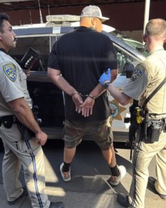 suspect under arrest - courtesy of san bernardino chp