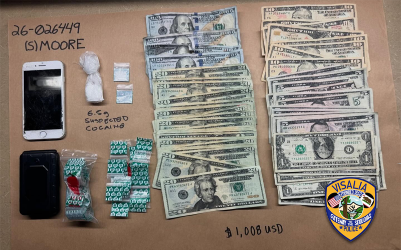 Morning Arrest in Visalia Leads to Seizure of Cocaine and Cash