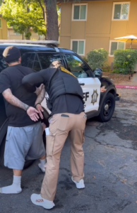 still image from video - suspect in custody - courtesy of sacramento county sheriff's office