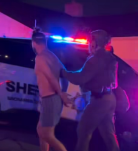 suspect under arrest - still image from video courtesy of sacramento county sheriff's office