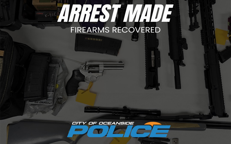 Convicted Felon Arrested Following Weapons and Ammunition Seizure in Oceanside