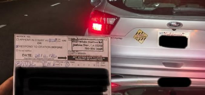 Unlicensed Motorist Cited for Traveling 91 MPH in a 55 MPH Zone with Infant Passenger